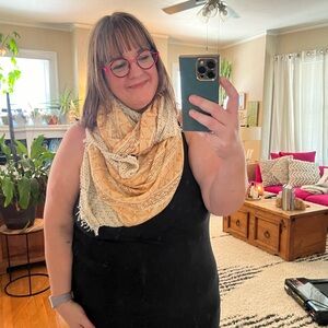 Anthropologie shades of yellow and gold, textured infinity scarf